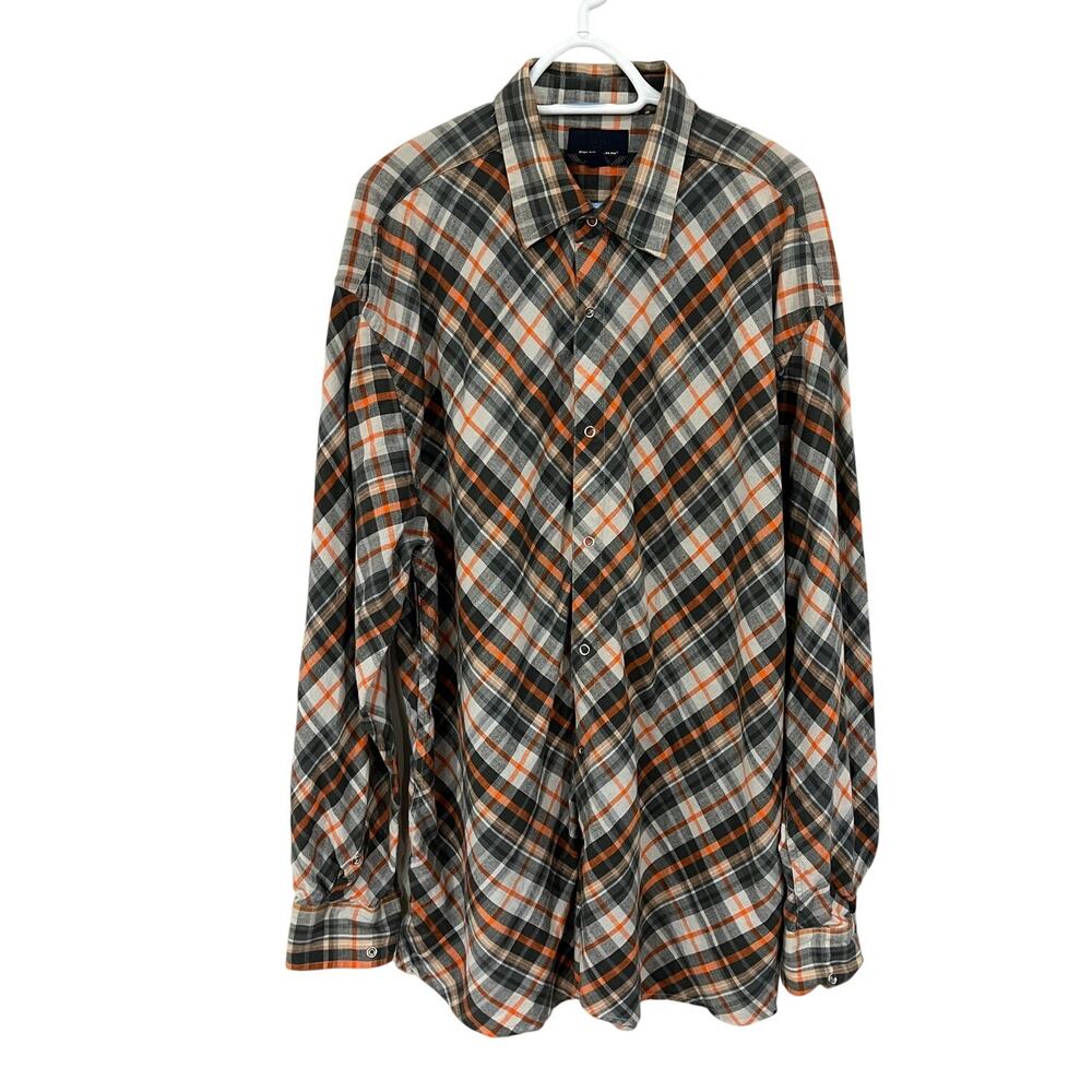 Phat Farm 3XL Plaid Snap Button Shirt Y2K Streetwear Oversized - Picture 2 of 13